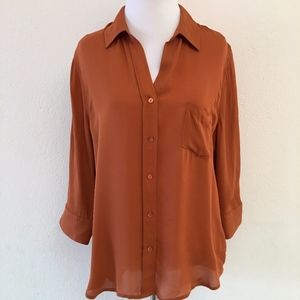 L'AGENCE Silk Blouse Long Sleeve Size Medium